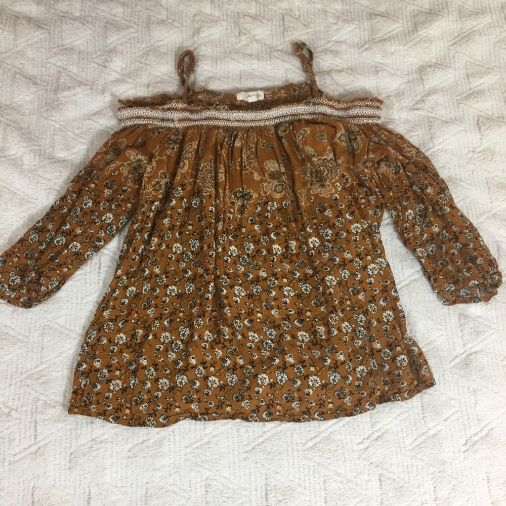 Rewind Girls M Cold Off Shoulder Peasant Boho Top